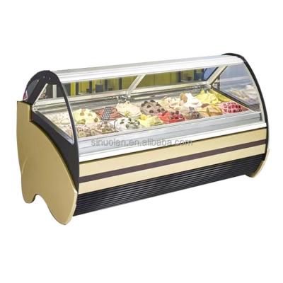 China Escaparate redondo del gabinete del polo de la refrigeración por aire Gelato del OEM del helado de la exhibición del congelador de la máquina de lujo de Gelato en venta en venta