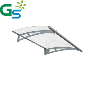 China Manual Operation Method PC Coated Anti-Uv Stainless Steel Support Polycarbonate Canopy for sale