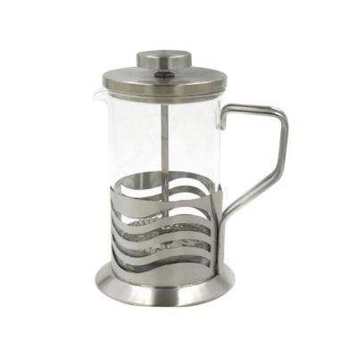 China WITH LID 18030972 1000ml Borosilicate Glass Carafe Stainless Steel Frame Gold French Press Coffee Maker for sale