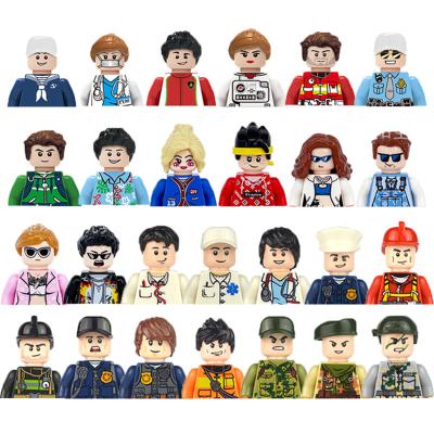 China DIY PLAY 3D Family Figures Set Building Blocks City Worker Firefighter Doctor Dolls Bricks Educational Toys For Kids Birthday Gift LW009 for sale