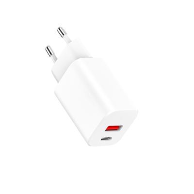 China 20W Dual Port Fast Charger Type C Wall Plug Adapter Quick Charging Block for sale