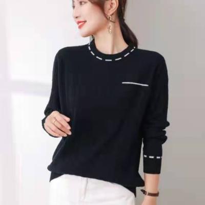 China Fashion Knitted Sweater Sweater Pullover, Simple and Stylish Breathable Customized Flower Graphic, Elegant Ladies Sweater for sale