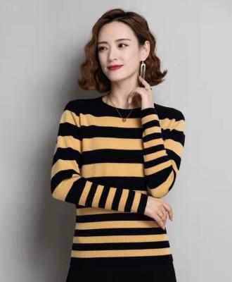 China Fashion Neck Pattern Sweater Pure Color Knitted Sweater, Simple And Elegant High Customized Breathable, Elegant Ladies Sweater for sale