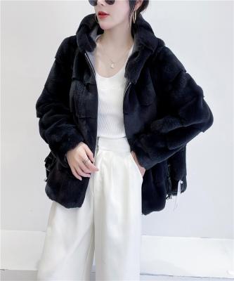China Mink Fleece Coat Winter Women's Fashionable Casual Hooded Mink Fleece Coat Viable for sale