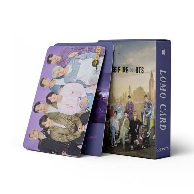 China Korea Wholesale Kpop Idol Group Merch 55pcs/box Bangtan Boys FIRE FREE Photocard Lomo Card Photo Card for sale