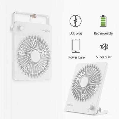 China AS Amazon Hot Seller Household USB Speed Control Rechargeable Stepless Mini Power Bank Tabletop Fan for sale