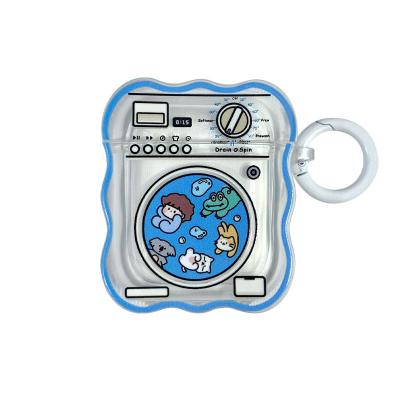 China Cute Cute Pattern Designer 3D Washing Machine Soft Clear Case Wireless Earphone Cover For Apple Airpods 1 2 3 pro for sale