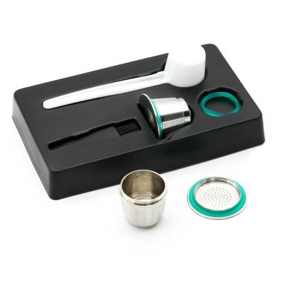 China Sustainable Reusable Stainless Steel Square Hole Nespresso Capsule Coffee Filters for sale