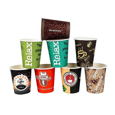 China Food Grade Disposable Biodegradable Tea Cup Eco Friendly Paper Custom Printed Paper Coffee Cups for sale