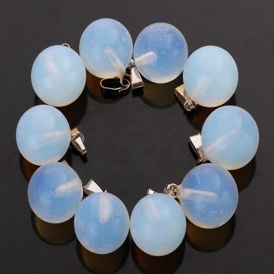 China Charms Charm Ball Opal Stone Pendant Crystal Gemstone Round Pendant for DIY Necklaces Jewelry Making for sale
