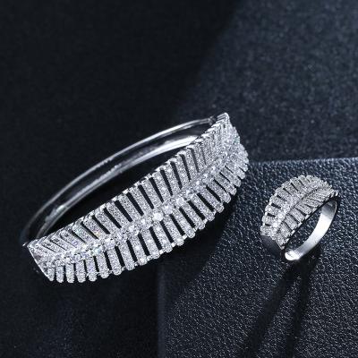 China BOHEMIA Fashion Hot Selling BOHEMIA Fashion Wide Set Lady Ring Bracelet Micro Copper Inlaid Soft Cubic Zirconia Soft Elegant Accessories for sale