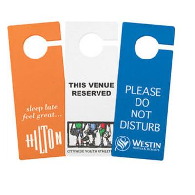 China Imprinted Do Not Touch Hotel Door Hangers for sale