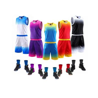 China Breathable Uniform Youth Design Men Kid Uniform Set Retro Basketball Tank Top T-shirt for sale