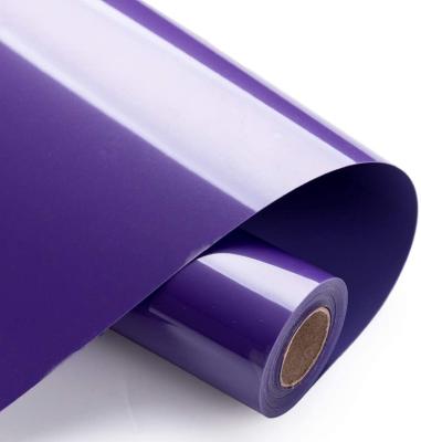 China Wholesale Apparel Lamber Heat Transfer Vinyl PU HTV Vinyl Roll, Purple Iron On Vinyl For Cricut DIY T-Shirts Fabrics Easy To Cut And Weed for sale