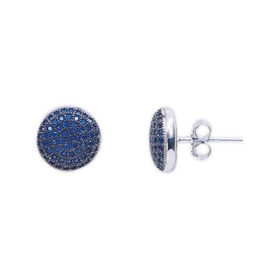 China FASHIONABLE Sapphire 925 Sterling Silver Stud Earrings Wholesale Colorful Jewelry Earrings for sale