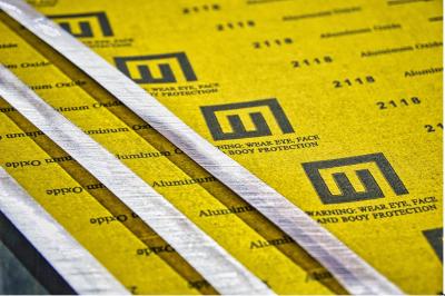 China Coated Abrasives Jumbo Rolls Aluminium Oxide Grain, Yellow Cloth Backing for sale