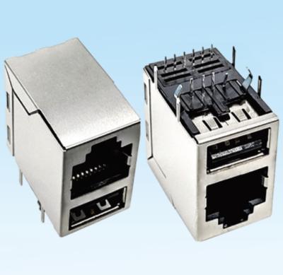 Chine 100 Base-TX RJ45 Combination Connector Dual USB DIP Type à vendre