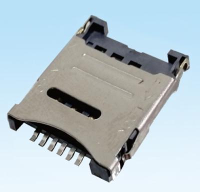 中国 SIM Thermoplastic Housing Electrical Cable Connectors High=1.5mm 6Pin Push Type 販売のため