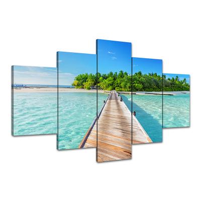 China Waterproof+ECO-Friendly Living Room Decoration 5-Piece Style Canvas Decoration Maldivian Home Wall Waterproof Canvas for sale
