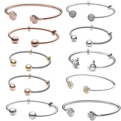 China Wholesale 925 Sterling Silver Charm High Quality CLASSIC Bracelet Fit Pandora Pendant Beads Accessories for sale