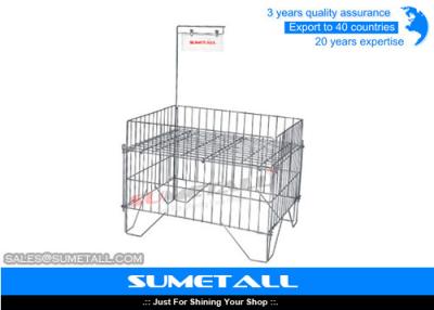 China Customized Color Steel Promotional Display Counter Wire Mesh Storage Baskets for sale