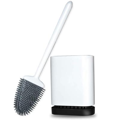 China Sustainable Household Long Handle Dead Corner Soft Hair Hanging Wall Type Toilet Cleaning Brush Set for sale