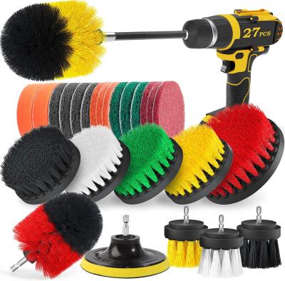 China Sustainable 27-Piece All-Purpose Detailing Drill Cleaning Brush Attachments Set Cleaning Drill Car Cleaning Brush For Household&Car for sale