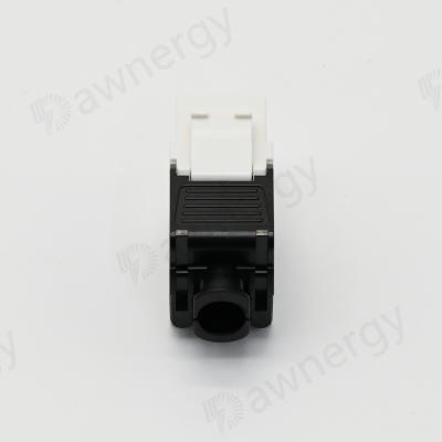 China Rj45 Panel Mount Keystone Jack 180 Degree Toolless Connector Female Adapter UTP CAT6A Panel Network Cabling for sale