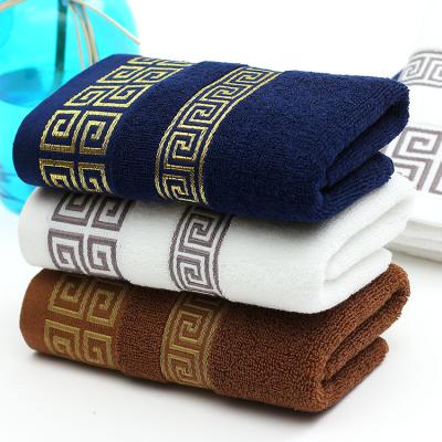 China T176A Nice Navy Blue Brown Cotton Hand Towel White Face Towel Jacquard Small Gift Water Absorption Travel Strong Home Hotel Home for sale