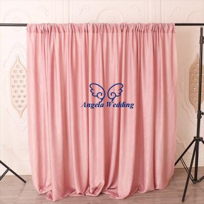 China BC006A Good Quality Photography Dusty Rose TS Custom Silk Wedding Smooth Backdrop Curtain Panels With Rod Pocket BC006A for sale