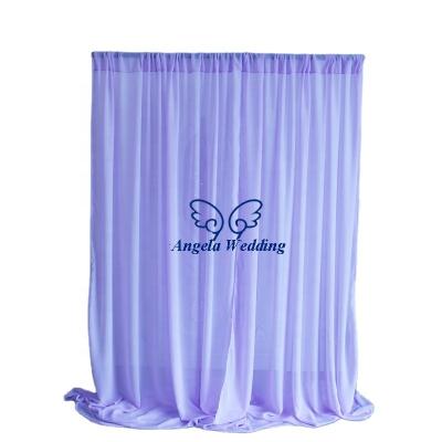 China Custom BC003F Birthday Party Wedding Photography Chiffon Backdrop Green Blue Lilac Curtain with Rod Pocket BC003F for sale