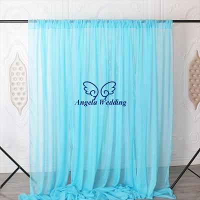 China BC002S in blue sheer curtain wedding BC002 in sale discount backdrop chiffon voile backdrop new for sale