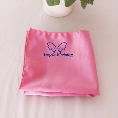 China NP002H good quality wedding decoration elegant custom turquoise pink yellow purple silver gray thick satin napkin for sale