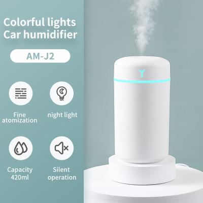China Feel Comfortable Colorful Atmosphere Lamp Top Selling Portable Humidifiers For Car USB Rechargeable Ultrasonic Humidifier Mini for sale