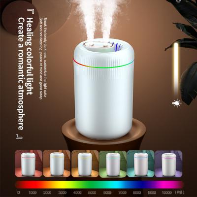 China 3.5L Fill Water Spray Humidifier USB Large Capacity Double Spout Modern Simple Top Colorful Lightweight Synchronization Ultrasonic Humidifier for sale