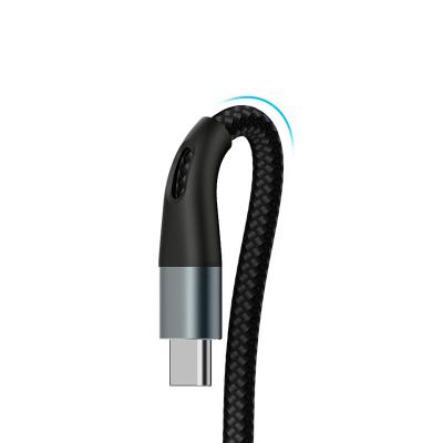 China Wholesale 2M Premium Braided 3A Fast Speed Charging Data Cable USB-A to USB-C Cable LED Light for Night Use for Android for sale