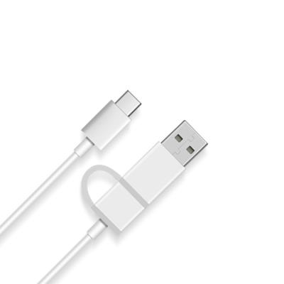 China Fast Charging Speed Wholesale High Quality Usb 2.0 Type C Data Mobile Phone Charging 2 In 1 Usb Cable for sale