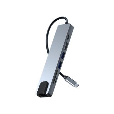 China Mobile Devices Computer .desk Multiport 7 in 1 Aluminum Alloy USB C Hub Doubles Super Speed 5Gbps 3 Docking Station Metal 7 Ports for sale