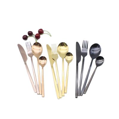 China Sustainable Food Grade Luxury Cutlery Rose Gold Stainless Steel Flatware Set For Restaurant for sale