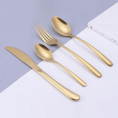 China Sustainable Gold Fork And Spoon Cutlery Wholesale Gift Set For Wedding for sale