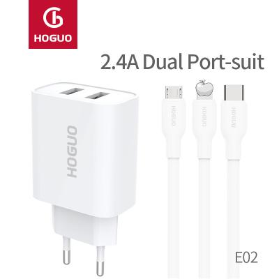 China HOGUO Mobile Phone Dual 2 USB Charger 2.4A Charger E02 for sale