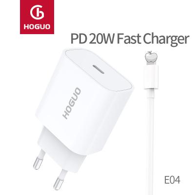 China HOGUO PD20W mobile phone fast charger and palladium data line combination E04 for sale