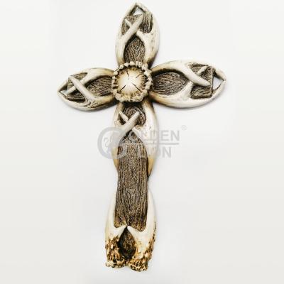 China Europe Craft Antler Decor Design Religious Cross Cross for sale