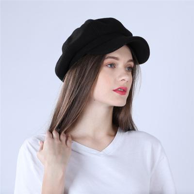 China Image X1205 New Cap Retro Military Hat Painter Dome Hat British Military Caps Female Octagonal Warm Breathable Wool Hat for sale