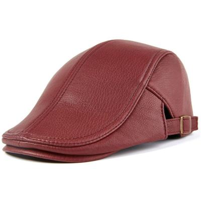 China H513 Image H513 Sheepskin Hats All-match Genuine Leather Leather Men Autumn Winter Beret Hat for sale