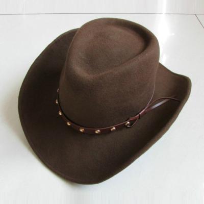 China Equestrian Cowboy Men Wool Fedora Hat Wide Brim Gentleman Knight Church Party Image Male Outdoor Casual Hats Women for sale