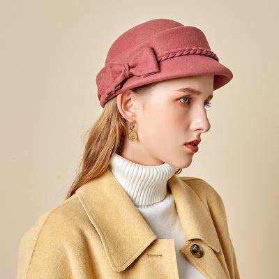 China Custom Bucket Beanie Hat Girls Bucket Caps Logo Adult Female Warming Caps X5090 Wool Hat COMMON Adult Felted Hats for sale