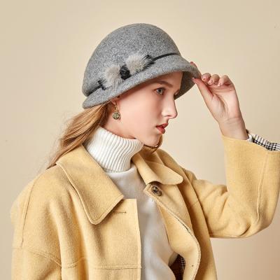 China X5127 COMMON Adult Dome Fedora Hat Women Woolen Bucket Top Wool Hats Felt Hats Stylish Thrower Hats Fit Size for sale