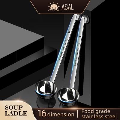 China Factory Price Stainless Steel Soup Spoon Pocket Viable Ounce Measuring Pouch With Hooked Handle for sale