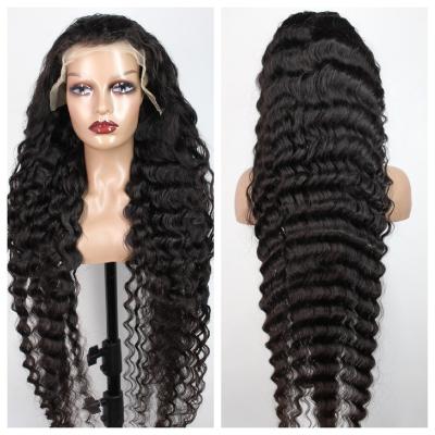 China Body Wave Remy Glueless Full Lace wig 100% Deep wave Human Hair Wigs Pre Plucked Cuticle Aligned Brazilian Virgin Raw Frontal Lace Wigs for sale